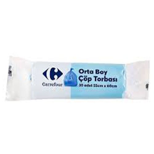 Carrefour Orta Boy Çöp Torbası 55x60 Cm 30 Adet