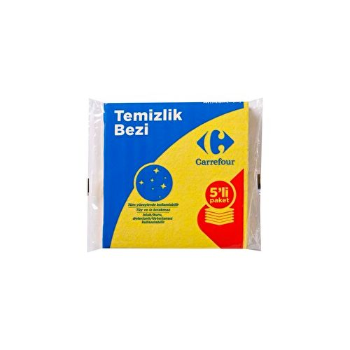 Carrefour Sarı Temizlik Bezi 5 Adet