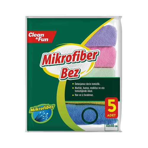 Clean&Fun Temizlik Bezi Mikrofiber 5 Adet