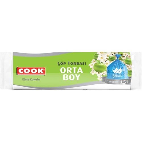 Cook 15 Adet Orta Elma Kokulu Çöp Torbası