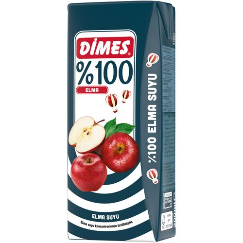 Dimes %100 Elma Nektarı 200 Ml Tetra