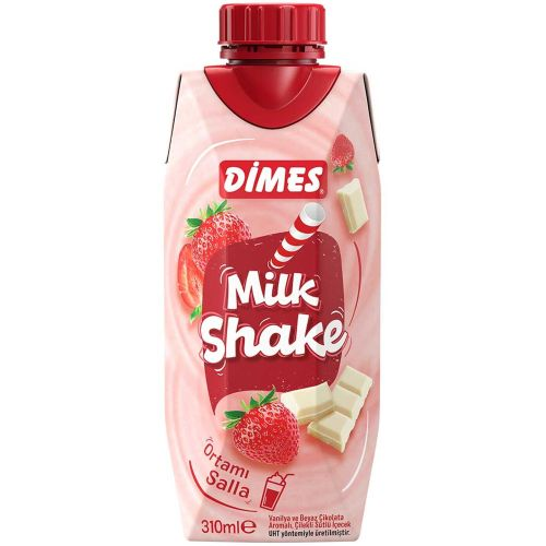 Dimes Milkshake Vanilya Beyaz Çikolata Aromalı Çilekli 310 Ml