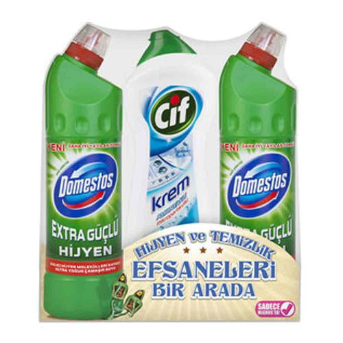 Domestos Çamaşır Suyu 2x750 Ml + Cif Krem 750 Ml