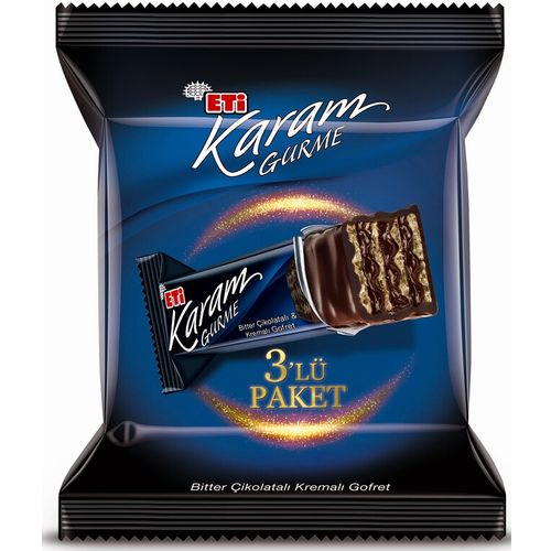 Eti Karam Gurme Bitter Çikolatalı Kremalı Gofret 3'lü 150 Gr