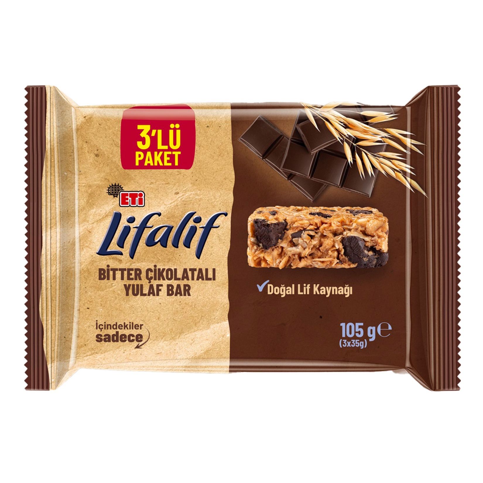 Eti Lifalif Bitter Çikolatalı Yulaf Bar 105 Gr