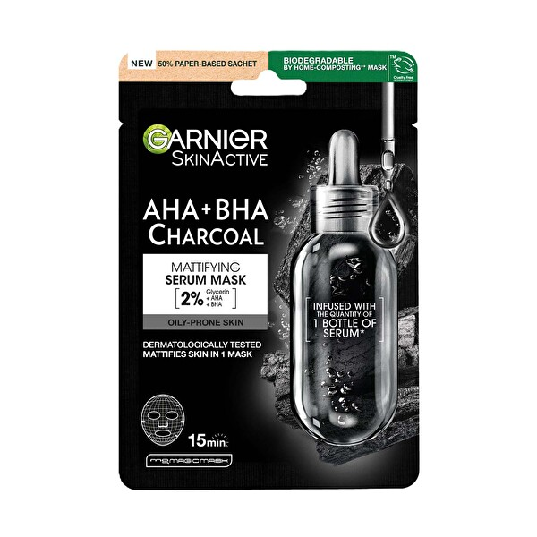 Garnier Saf Kömür Siyah Kağıt Maske Gözenek Sıkılaştırıcı Adet