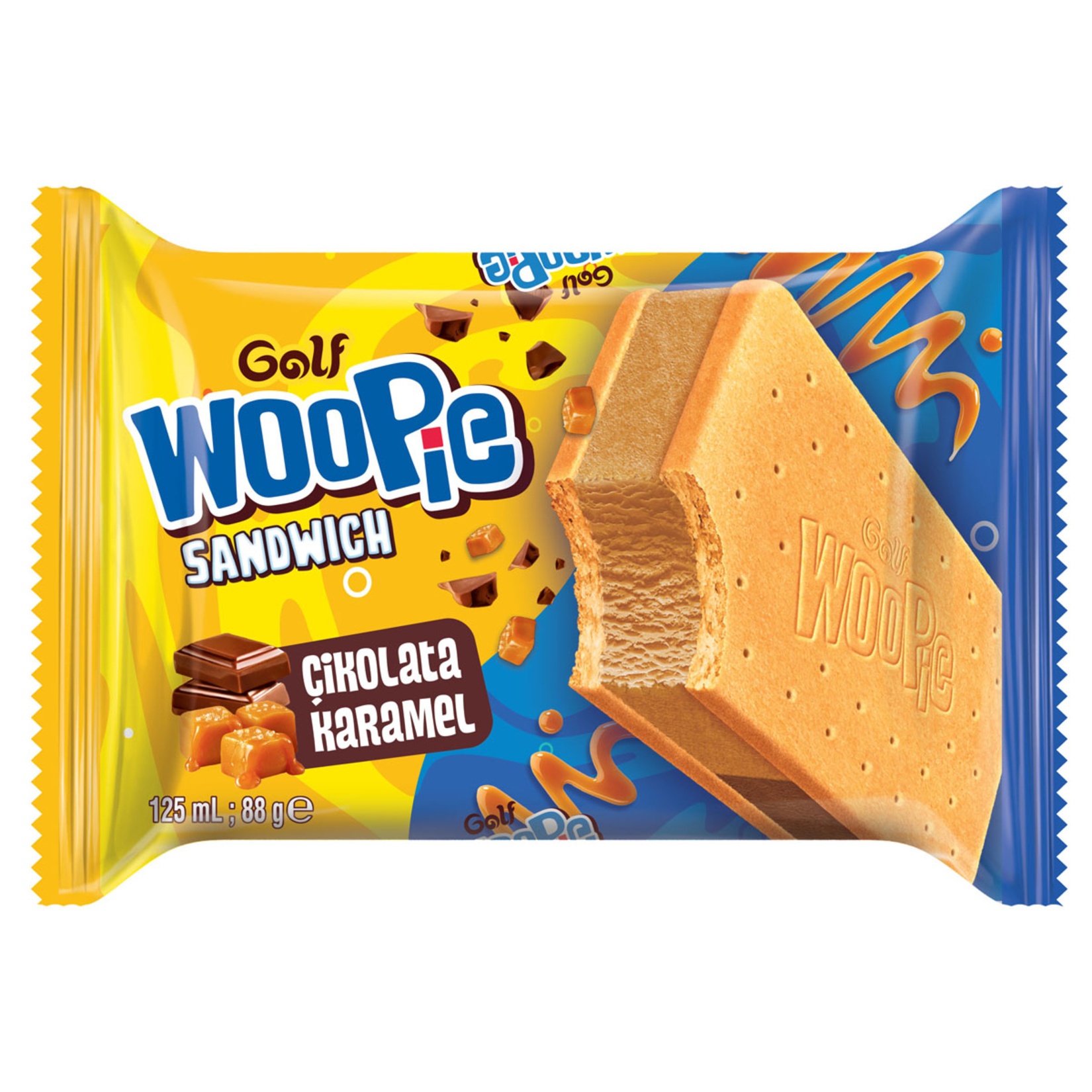 Golf Woopie Sandwich Karamel Çikolata Dondurma 125 Ml