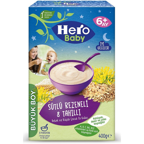 Hero Baby Sütlü Rezeneli 8 Tahıllı 400 Gr