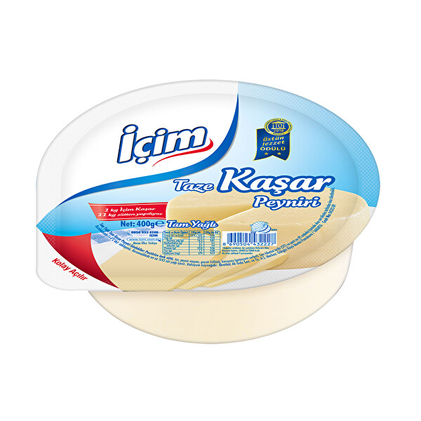 İçim Tam Yağlı Taze Kaşar Peyniri 400 Gr