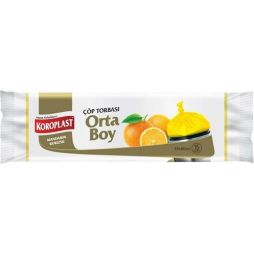 KRP Orta Mandarin Kokulu Çöp Torbası 15 Adet