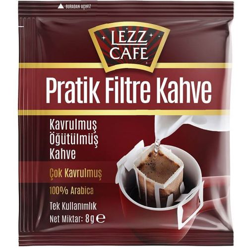 Lezzcafe Pratik Filtre Kahve Çok Kavrulmuş 8 Gr
