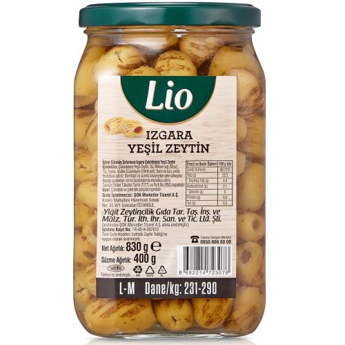 Lio Izgara Yeşil Zeytin L-M 231-290 400 Gr