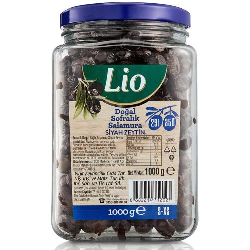 Lio Yağlı Siyah Zeytin Salamura (291-350) 1 Kg
