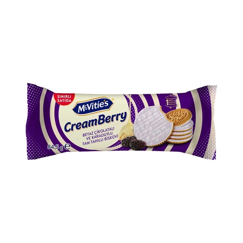 McVitie's Beyaz Çikolatalı ve Karadutlu Bisküvi 84 Gr