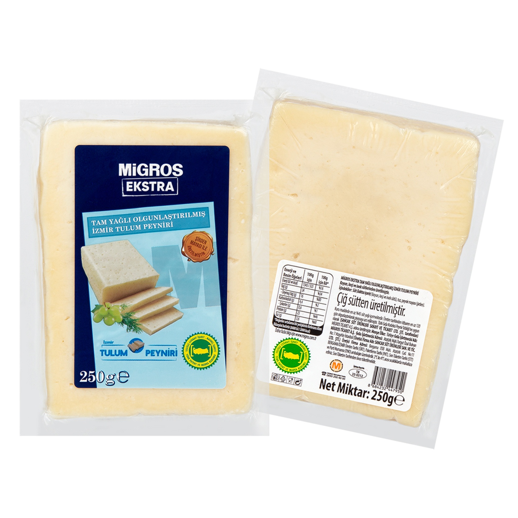 Migros Ekstra Tam Yağlı Olgunlaştırılmış İzmir Tulum Peyniri 250 Gr
