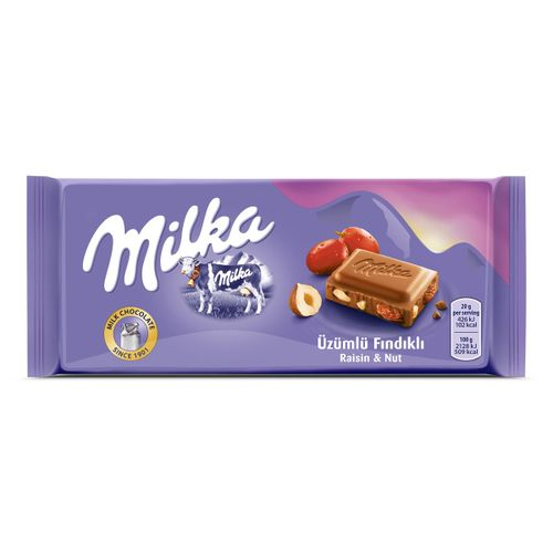 Milka Çikolata Üzümlü Fındıklı 80 Gr