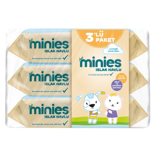 Minies Islak Havlu 3x72 Adet