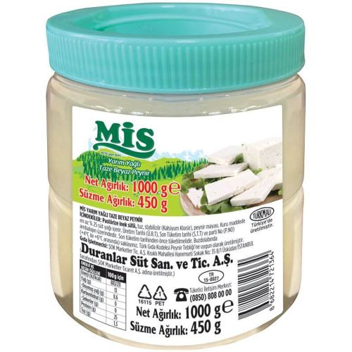 Mis Yarım Yağlı Taze Beyaz Peynir 450 Gr