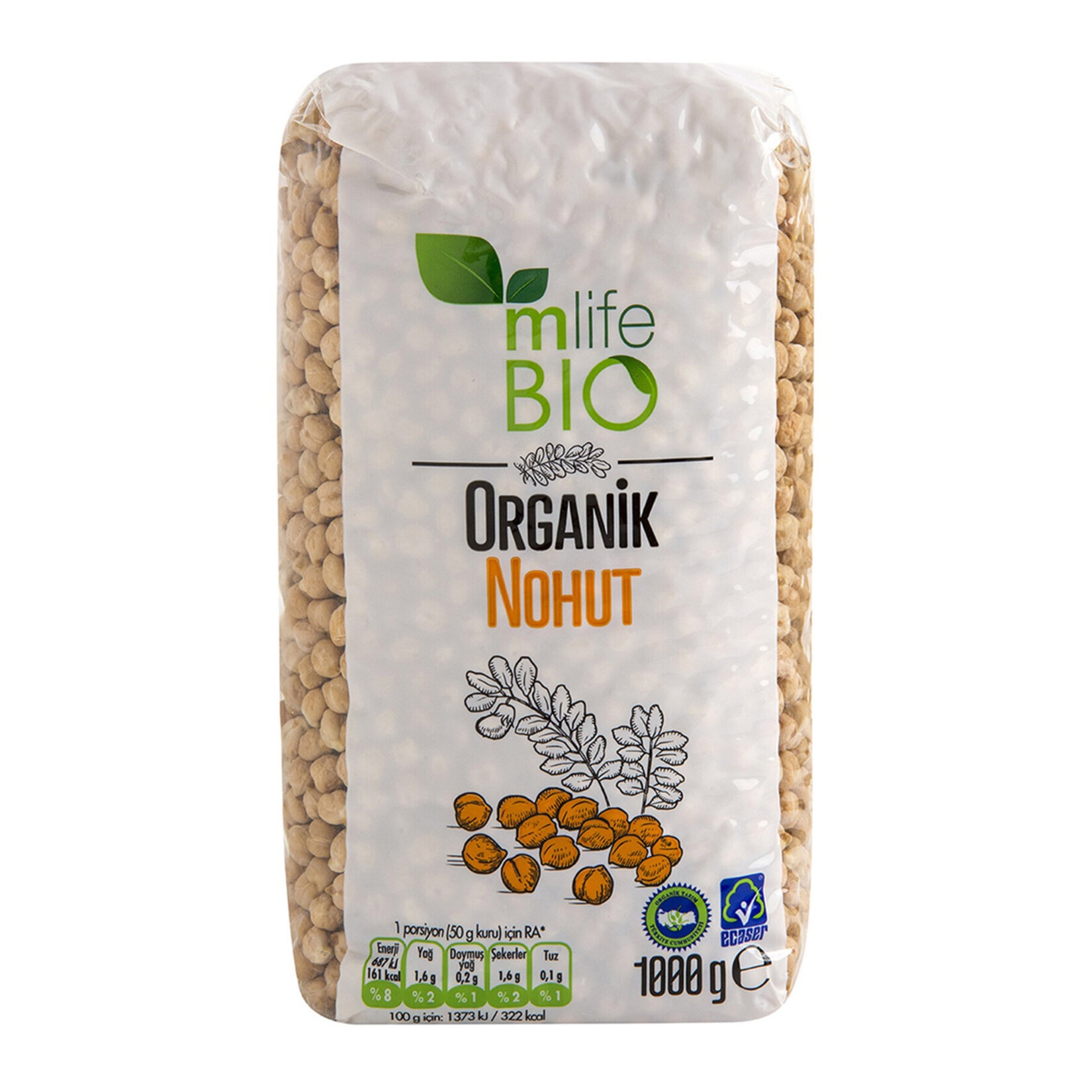 Mlife Bio Organik Nohut 1 Kg