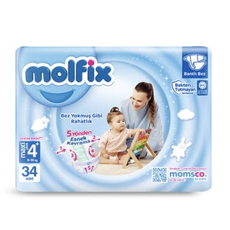 Molfix Bebek Bezi 4+ Beden Maxi Plus 9-16 Kg 34 Adet
