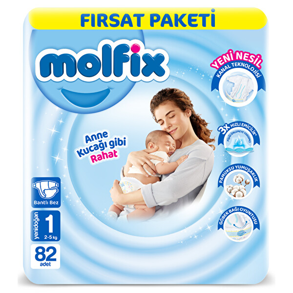 Molfix Yenidoğan Fırsat Paketi 82 Adet