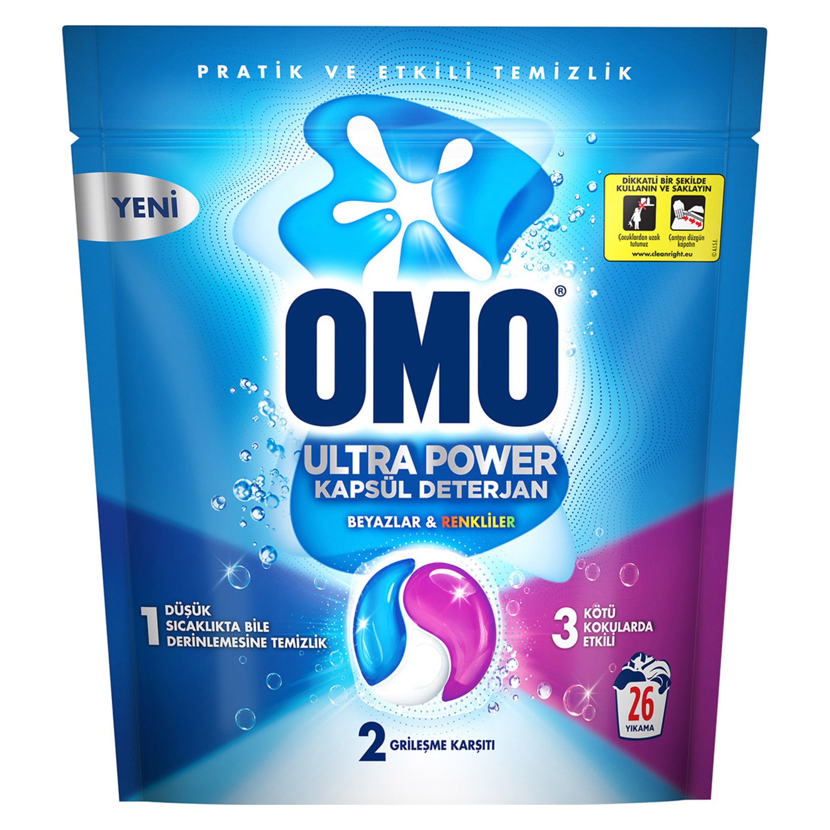 Omo Ultra Power Kapsül Deterjan 26 Adet