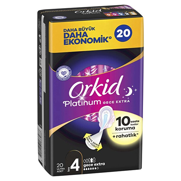 Orkid Platinum Dörtlü Gece Ekstra 20 Adet