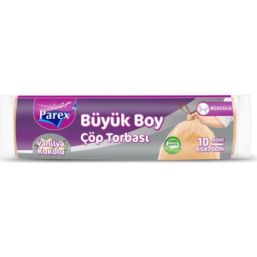 Parex Ekonomik Büzgülü Vanilya Kokulu Çöp Torbası Orta Boy 15 Adet