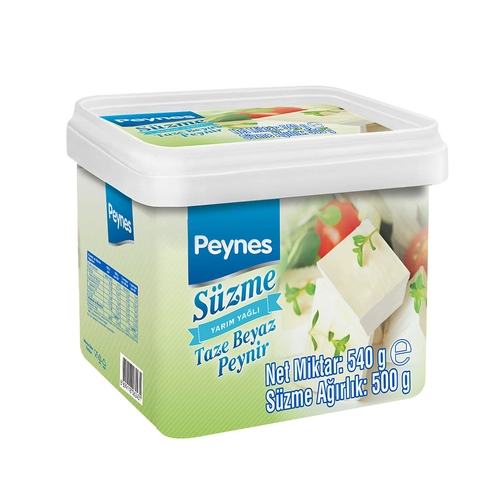 Peynes Beyaz Peynir Süzme Yarım Yağlı, 500 GR