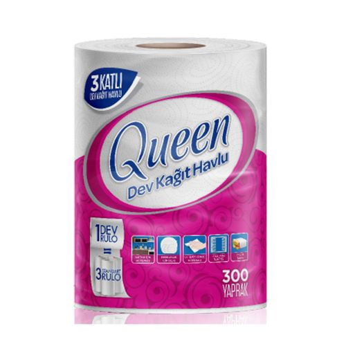 Queen Dev Rulo Kağıt Havlu 300 Yaprak