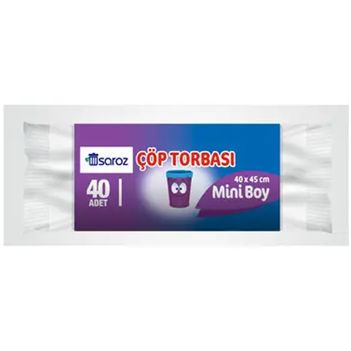 Saroz Mini Boy Çöp Torbası 40x45 Cm 40 Adet