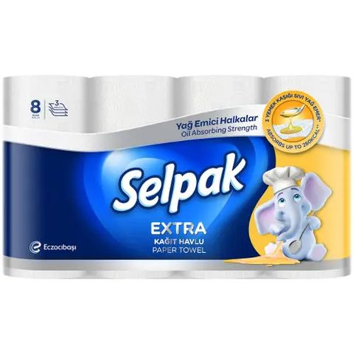 Selpak 3 Katlı Yağ Emici Kağıt Havlu 8 Adet