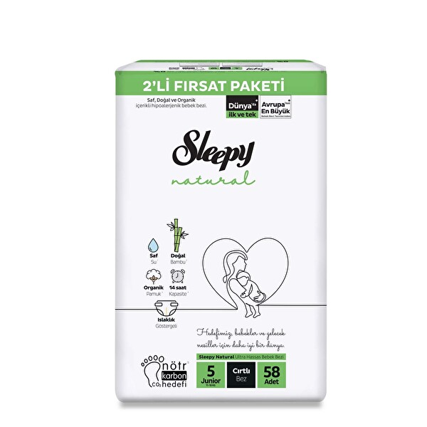 Sleepy Natural 2li Fırsat Junior 5 Numara 58 Adet