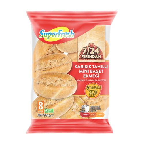 Superfresh 7/24 Fırından Mini Baget Ekmeği 300 Gr