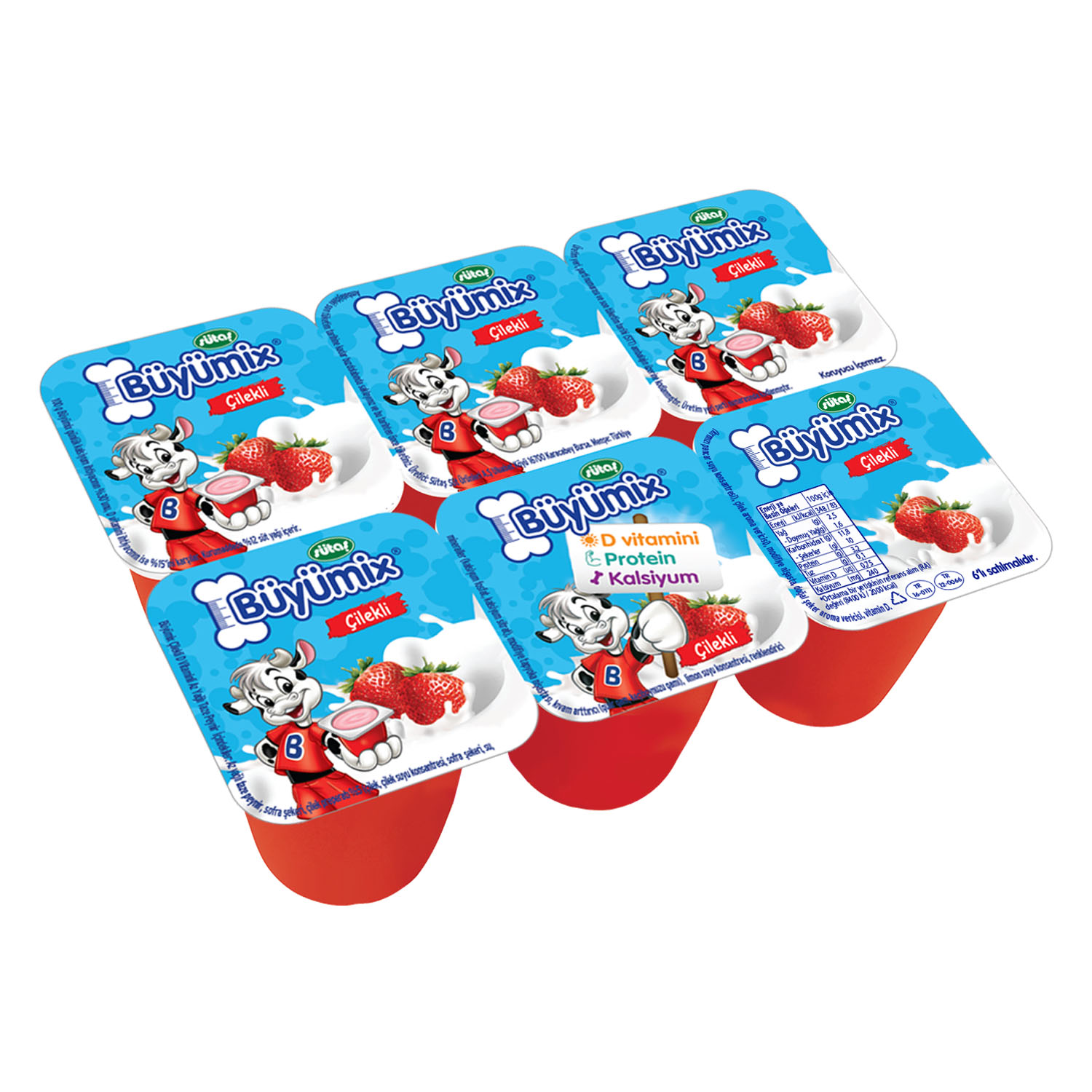 Sütaş Büyümix Çilek 6 x 40 Gr