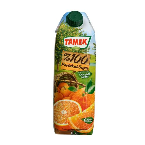 Tamek %100 Portakal Suyu 1 L.