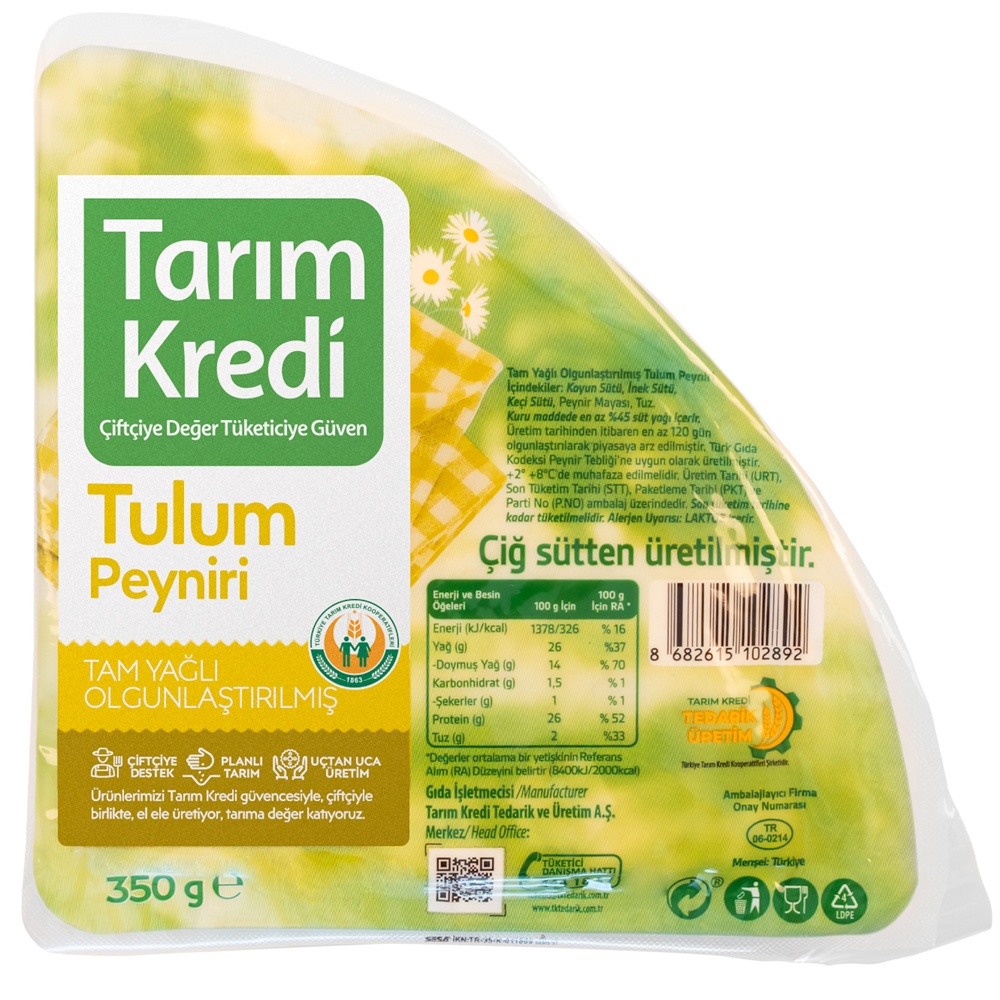 Tarım Kredi Erzincan Tam Yağlı Koyun Tulum Peyniri 350 Gr