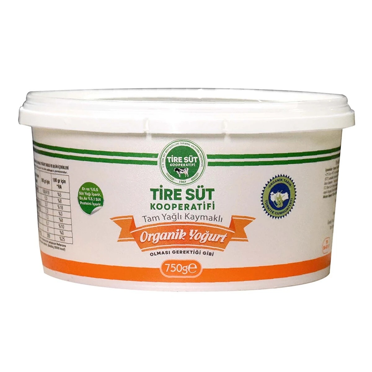 Tire Süt Organik Kaymaklı Yoğurt 750 Gr