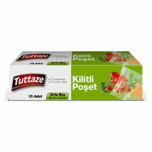 Tuttaze Kilitli Poşet Orta Boy 15 Adet