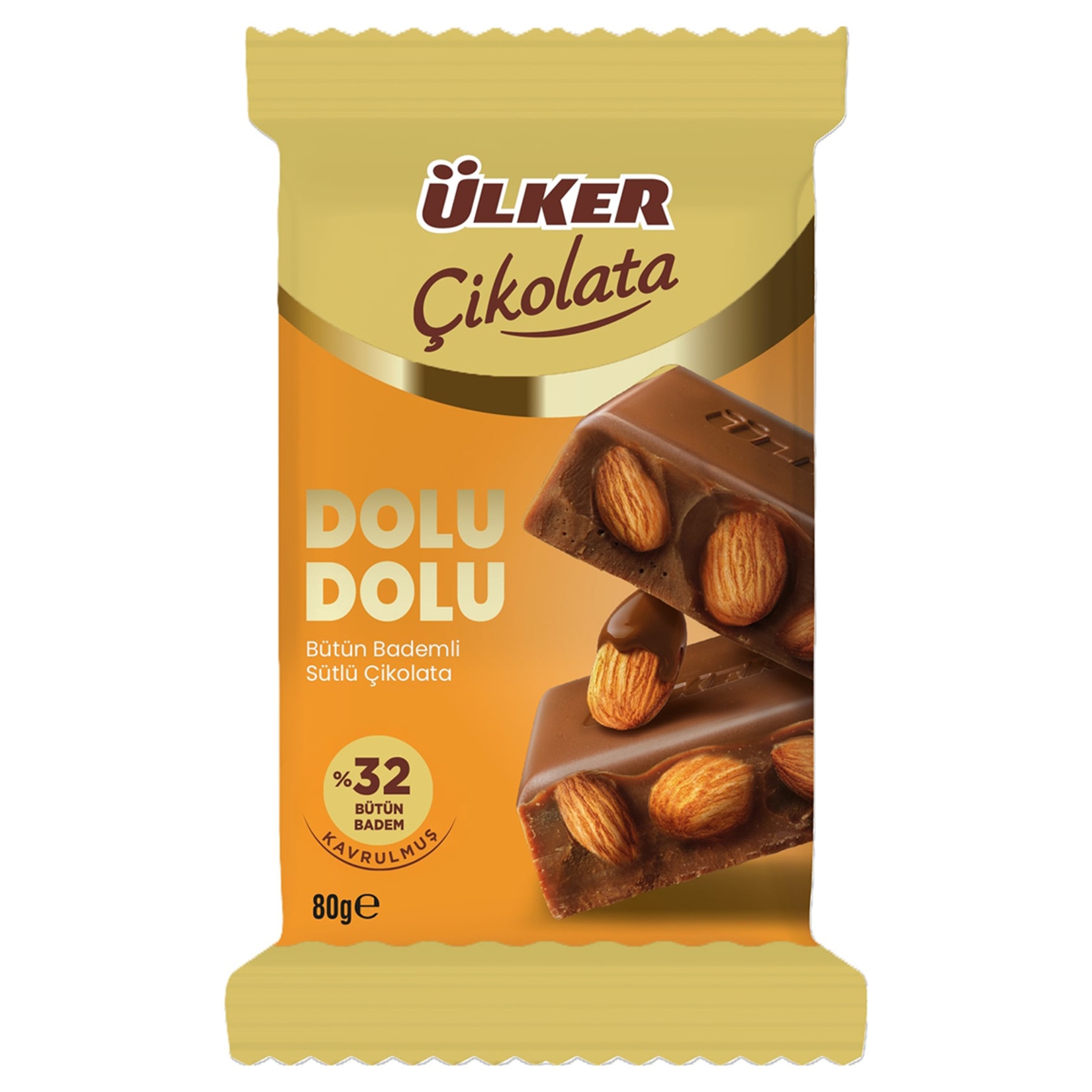Ülker Dolu Dolu Bademli Sütlü Çikolata 80 Gr