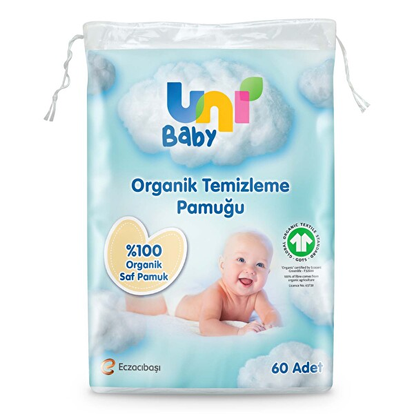 Unibaby Organik Bebek Pamuğu 60 Adet
