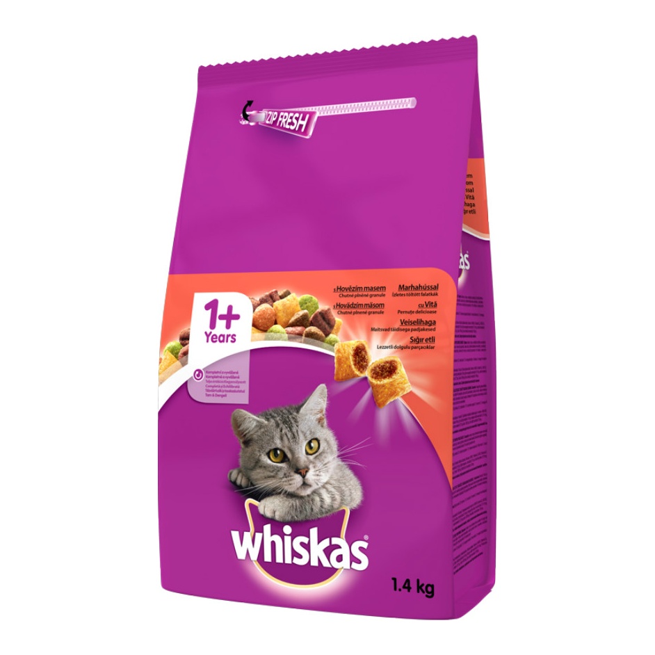 Whiskas Kedi Maması Sığırlı 1+ Yaş 1.4 Kg