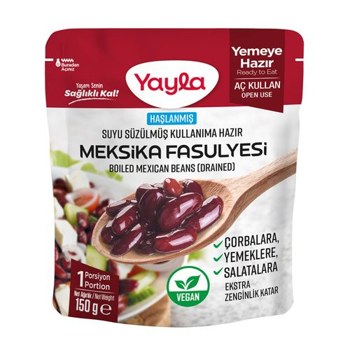 Yayla Haşlanmış Suyu Süzülmüş Meksika Fasulyesi 150 Gr