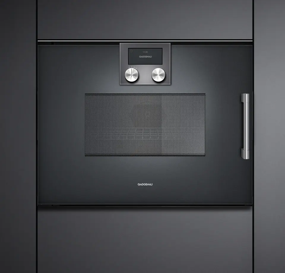 Gaggenau 200 serisi kombi-mikrodalga fırın Kapı menteşesi: solda, Antrasit görsel 2