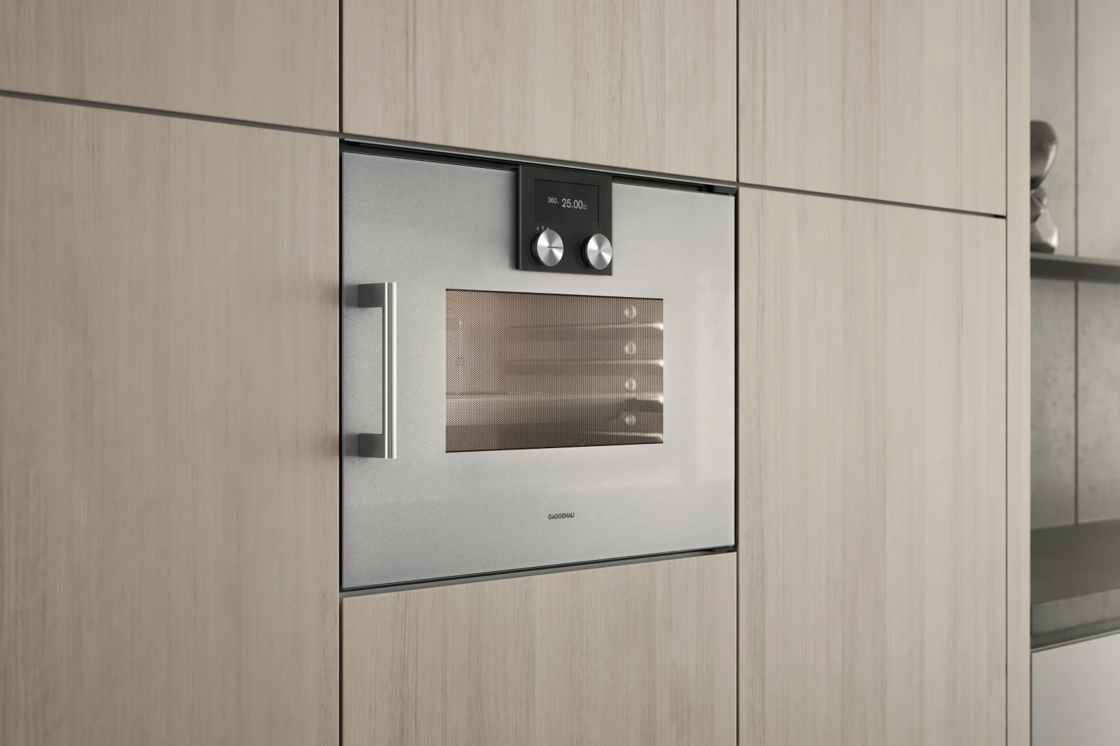 Gaggenau 200 serisi kombi-mikrodalga fırın Kapı menteşesi: solda, Metalik görsel 3