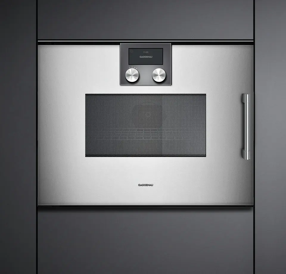 Gaggenau 200 serisi kombi-mikrodalga fırın Kapı menteşesi: solda, Metalik görsel 2
