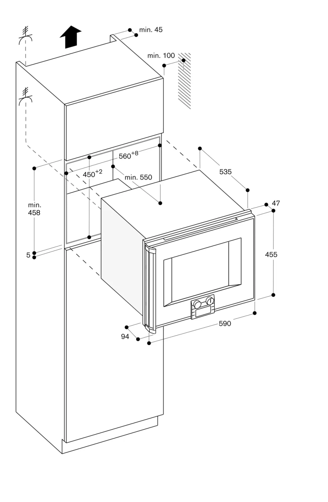Gaggenau BM271130 Built-in compact oven with microwave function door hinge: left, silver görsel 2