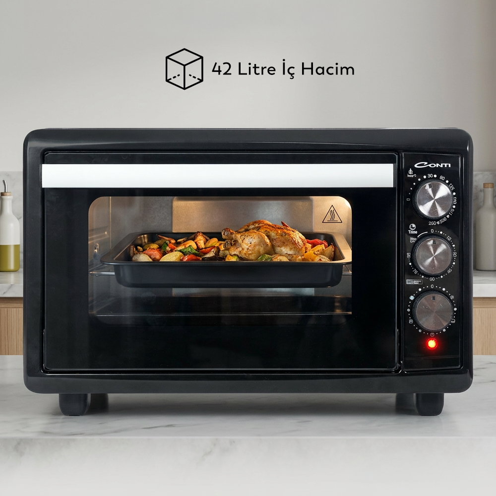 Conti CMF-501 Bakeon 42 Lt Fırın Siyah görsel 2