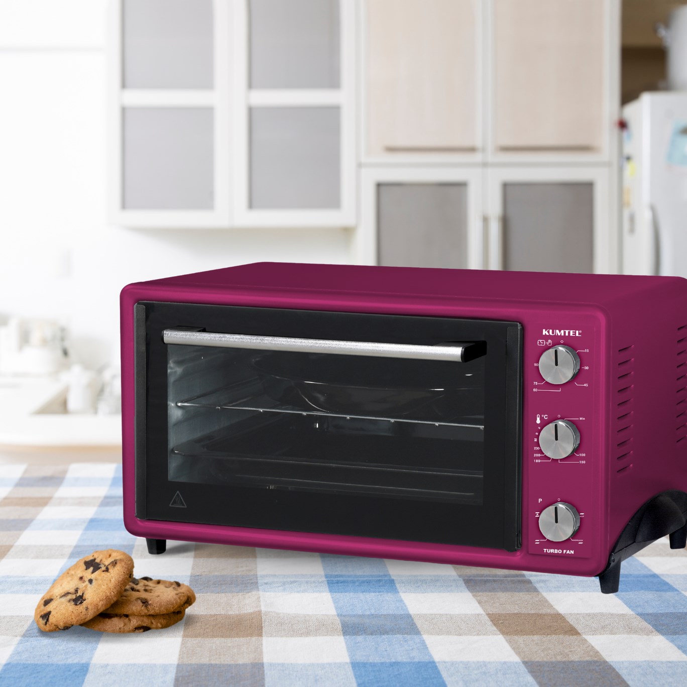 Kumtel Fuşya Turbo 40 Litre Mini Fırın LX-3525 (3000FLH0LTR01) görsel 2