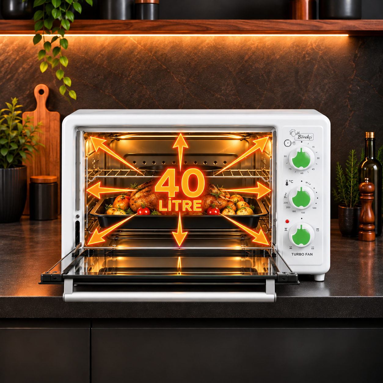 Luxell 40 Litre Börekçi Mini Fırın – LX-3675 görsel 4